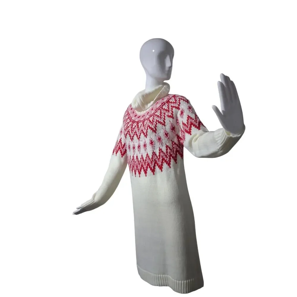 Francesca's Alberta Women's size XL Long Sleeve Fairisle Sweater Mini Prep Dress